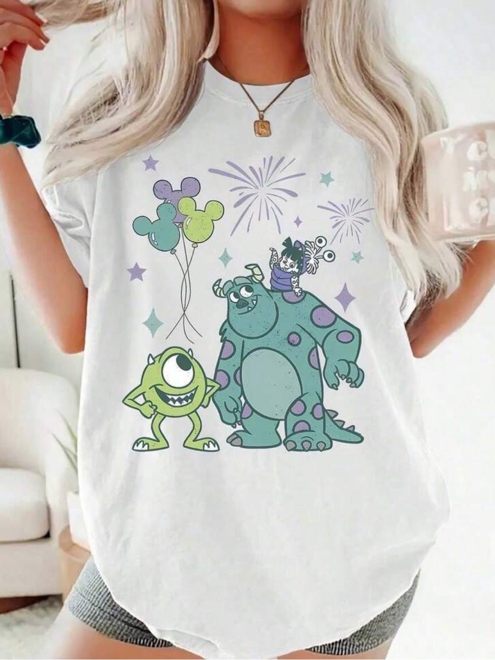 Monsters Inc Disney white shirt